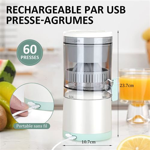 Presse-Agrumes électrique Rechargeable Récipient Amovible 600ML