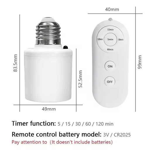2 pcs Douille Lampe à Télécommande
